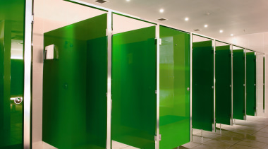 view of the green coloured  glass shower glass, green, interior design, public toilet, toilet, green, gray