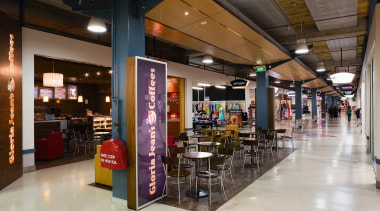 interior view of the dressmart shopping centre - interior design, outlet store, retail, shopping mall, gray, brown, black