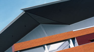 view of the Dimond Dimondek 630 roofing profile angle, architecture, building, commercial building, daylighting, elevation, facade, house, line, roof, siding, sky, structure, black