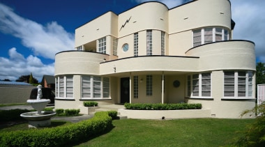 A view of some windows from Window Treatments apartment, architecture, building, corporate headquarters, daytime, elevation, estate, facade, home, house, mansion, property, real estate, residential area, sky, villa, window