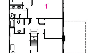 A view of a plan of the bathroom. area, design, diagram, drawing, floor plan, font, line, product, product design, square, text, white