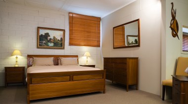 A view of some wooden furniture from Noblewood. bed, bed frame, bedroom, furniture, interior design, room, wood, gray, brown