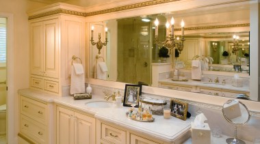 Extensive tiling characterizes this new bathroom, by NKBA bathroom, cabinetry, countertop, cuisine classique, estate, home, interior design, kitchen, room, orange