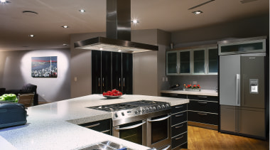 A view of some kitchen appliances from Fsher ceiling, countertop, interior design, kitchen, gray, black