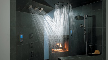 View of bathroom wear by Kohler - View bathroom, glass, interior design, plumbing fixture, room, shower, black