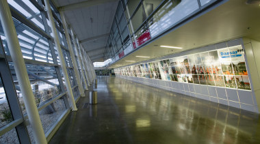 A view of the Rotorua Energy Events Centre metropolitan area, public transport, reflection, brown