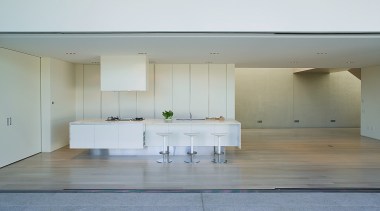 A view of these award winning kitchens  architecture, daylighting, floor, house, interior design, product design, table, gray, white