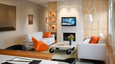 A view of the living area, wooden flooring ceiling, furniture, interior design, interior designer, living room, room, gray, brown