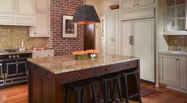 Wooden swing doors at the rear of the cabinetry, countertop, cuisine classique, dining room, floor, flooring, hardwood, home, interior design, kitchen, laminate flooring, real estate, room, wood, wood flooring, wood stain