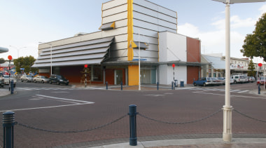 The new Tauranga art gallery - once a building, car, city, downtown, metropolitan area, mixed use, neighbourhood, real estate, residential area, gray, white