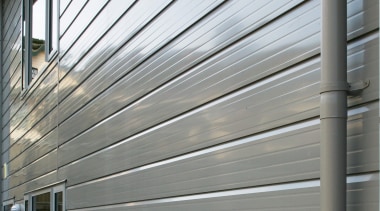 A view of some cladding from Ullrich Aluminium. daylighting, facade, house, line, siding, structure, wall, window, gray, white