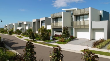 Ab exterior view of the Magenta shores holiday/residential apartment, architecture, building, condominium, corporate headquarters, elevation, estate, home, house, metropolitan area, mixed use, neighbourhood, property, real estate, residential area, villa, teal