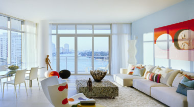 Cool look for a hot climate - architect ceiling, house, interior design, living room, real estate, room, table, window, white, gray