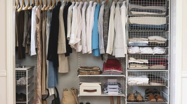 A view of these wardrobe storage shelves and closet, furniture, room, wardrobe, white
