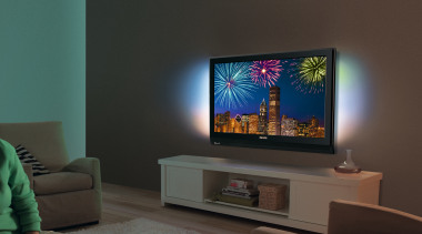 A view a home theatre system from Phillips computer monitor, display device, electronic device, flat panel display, furniture, interior design, living room, multimedia, personal computer, room, technology, television, black