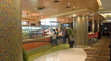 Fire protection systems were installed by Wormald. The ceiling, floor, flooring, interior design, lobby, brown