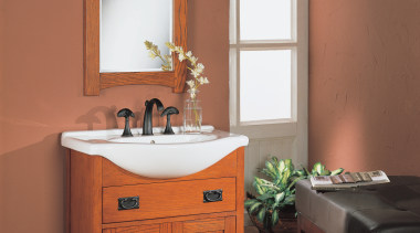 A view of some bathroom vanities by Fairmont bathroom, bathroom accessory, bathroom cabinet, cabinetry, hardwood, interior design, plumbing fixture, room, sink, red