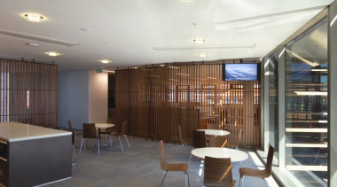 Standing proud at the harbour's edge, the Meridian architecture, ceiling, daylighting, interior design, real estate, gray