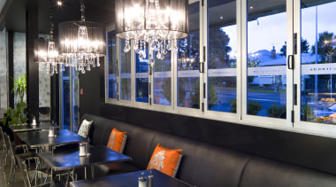 A stonex benchtop in spice, from the colours interior design, window, black