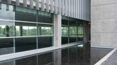 This sustainable office building in Auckland, the head architecture, building, condominium, facade, glass, window, gray