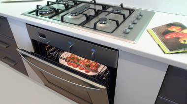 A view of some kitchen appliance from Fisher gas stove, home appliance, kitchen appliance, kitchen stove, major appliance, gray