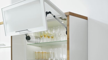 A view of a drawer system by Blum furniture, product design, shelf, shelving, white
