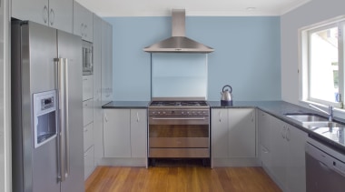View of Kitchen by Apollo Bathroom &amp; Kitchen. cabinetry, countertop, cuisine classique, floor, flooring, hardwood, home appliance, interior design, kitchen, property, real estate, room, gray