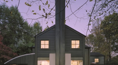 Architect Robert M Gurney worked with the homeowners architecture, building, cottage, facade, farmhouse, home, house, real estate, black