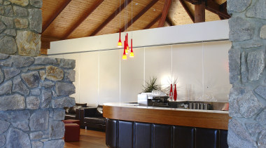 View of reception with carbonated amber cloured gloss architecture, beam, ceiling, floor, flooring, hardwood, home, house, interior design, laminate flooring, living room, loft, room, wall, wood, wood flooring, brown