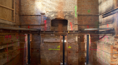 The floors of the High Court building have brown, red