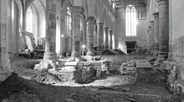 The church exterior gives little indication of transformation ancient history, black and white, building, history, monochrome, monochrome photography, ruins, structure, gray, black