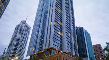 Lumiere Residences contemporary tower - Lumiere Residences contemporary architecture, building, city, cityscape, commercial building, condominium, corporate headquarters, daytime, downtown, facade, headquarters, hotel, infrastructure, landmark, metropolis, metropolitan area, mixed use, neighbourhood, real estate, reflection, residential area, sky, skyline, skyscraper, tower, tower block, urban area, teal