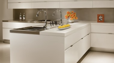 White kitchen cabinetry contemporary kitchen - White kitchen countertop, furniture, home appliance, interior design, kitchen, kitchen appliance, kitchen stove, product, product design, gray, brown