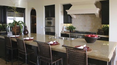 PermaShield by Innovative Stone can protect natural stone countertop, dining room, interior design, kitchen, real estate, black, gray