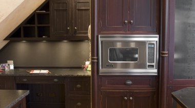 Timber colour cabintery, with microwave, with timber floors cabinetry, countertop, cuisine classique, floor, flooring, furniture, hardwood, home appliance, kitchen, kitchen appliance, room, wood stain