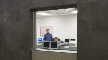 View of the School of Engineering and Technology, architecture, daylighting, wall, black