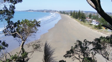 Kensington Park is just moments from Orewa Beach, bay, beach, body of water, coast, coastal and oceanic landforms, sand, sea, shore, sky, tree, water, gray, teal