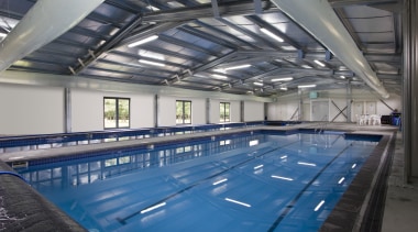 view of heat pumps which are used to daylighting, leisure, leisure centre, sport venue, structure, swimming pool, water, gray