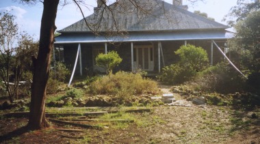 Before renovation, the homestead was badly neglected, but cottage, estate, farmhouse, home, house, land lot, property, real estate, tree, brown