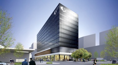 737 Bourke Street is a new development by architecture, building, commercial building, condominium, corporate headquarters, daytime, elevation, facade, headquarters, metropolitan area, mixed use, real estate, tower block, teal