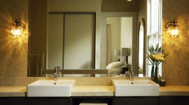 Decorative lights such as these Rondelle lamps from bathroom, home, interior design, lighting, room, suite, brown