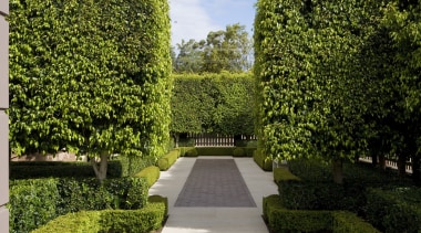 The three layers of hedging surround a series botanical garden, courtyard, estate, garden, grass, hedge, landscape, landscaping, lawn, leaf, plant, real estate, shrub, tree, vegetation, walkway, brown