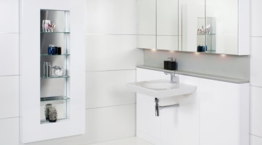 The area 150 from Architectural Designer products combines angle, bathroom, bathroom accessory, bathroom cabinet, bathroom sink, plumbing fixture, product, product design, shelf, sink, tap, white