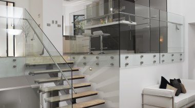 Villas in the new Waterfall Estate in Mosman, countertop, interior design, kitchen, product design, stairs, gray
