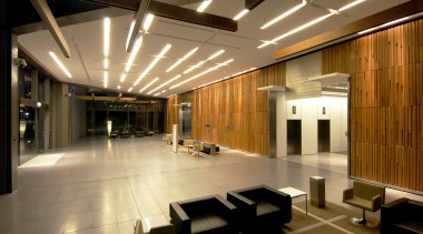 The Sydney office of the Lighting Design Partnership architecture, ceiling, flooring, function hall, interior design, lobby, brown, orange