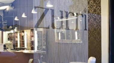 Image of a metal screen from Chaincraft that architecture, ceiling, glass, interior design, lobby, wall, window
