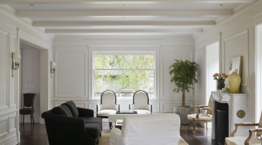 Image of a living area which features living ceiling, floor, flooring, furniture, interior design, living room, room, window, gray