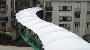 The scalloped canopy gracing the Vision Waitakere Gardens architecture, building, roof, structure, white, black