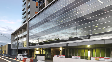 Walton Construction engaged Architects to design this building, architecture, building, condominium, corporate headquarters, facade, metropolitan area, mixed use, gray, black