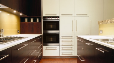Tomorrow's kitchen today-the latest appliance technology from Fisher cabinetry, countertop, cuisine classique, floor, flooring, hardwood, interior design, kitchen, room, under cabinet lighting, white, black